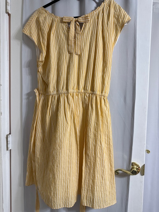 LC Lauren Conrad Yellow Striped Cotton Midi Dress - Picture 3 of 3
